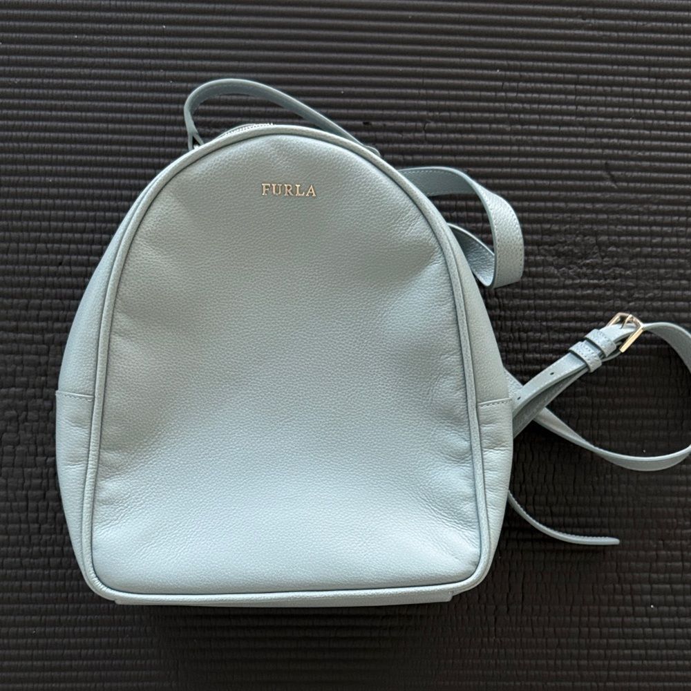 Furla Sky Blue Leather Backpack